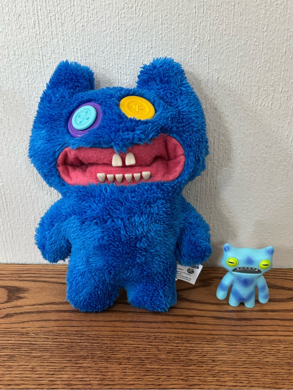 Fuggler Chaos Crew Blue Stinkface Plush Button Eyes and Wide Eyed Weirdo Blue